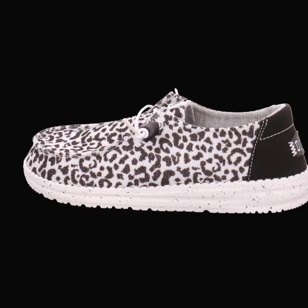 Fashion Schuh Heinrich Damenslipper Canvas schwarz-kombiniert