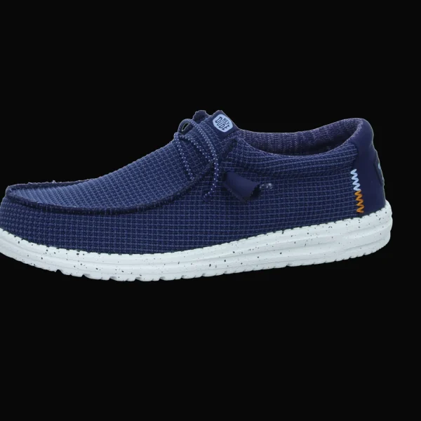 Outlet Hey Dude Shoes Herrenslipper Canvas blau