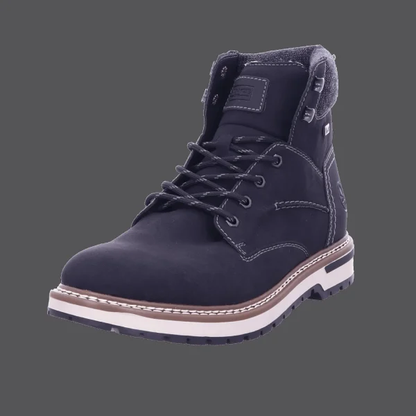Hot Rieker Herrenstiefel gefüttert schwarz/schwarz/gran