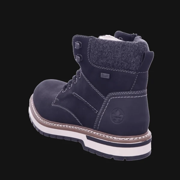 Hot Rieker Herrenstiefel gefüttert schwarz/schwarz/gran